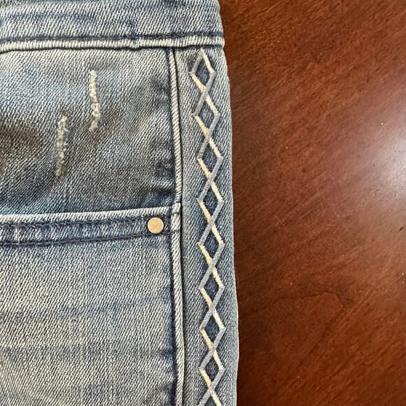 Levi's Mid-Rise Southwest Aztec Embroidered Tuxedo Stripe Skinny Jeans Sz 29 - Picture 8 of 16